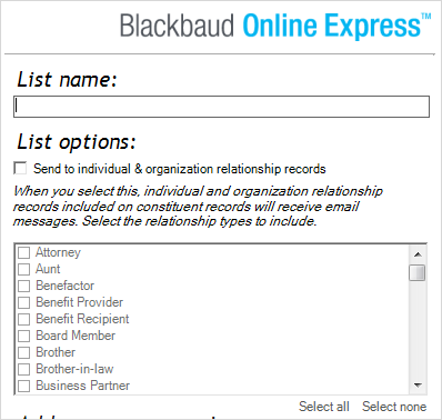 Sent emails to contact relationships 