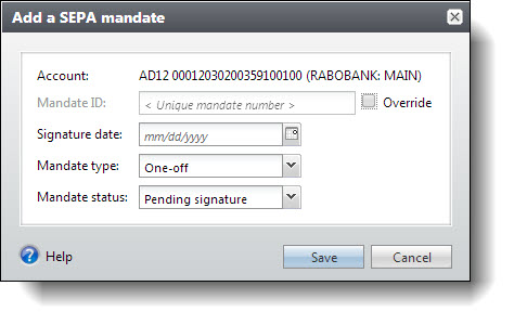 Add a SEPA Mandate