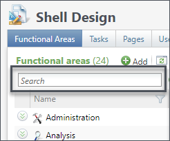 Search the Functional Area tab.