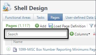 Search the Pages tab.
