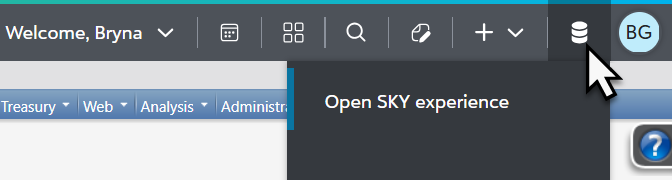 Select Environments and then Open SKY experience