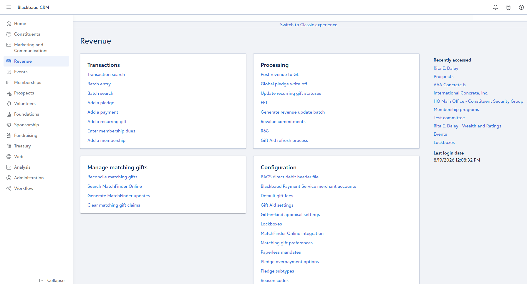 Revenue area in the SKY user experience
