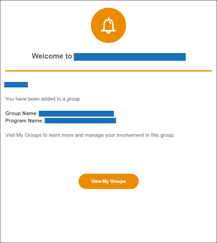 Example of the Group Member Added email