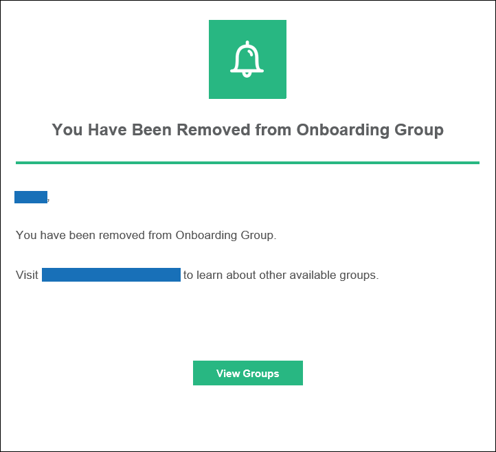 Example of the Group Member Removed email