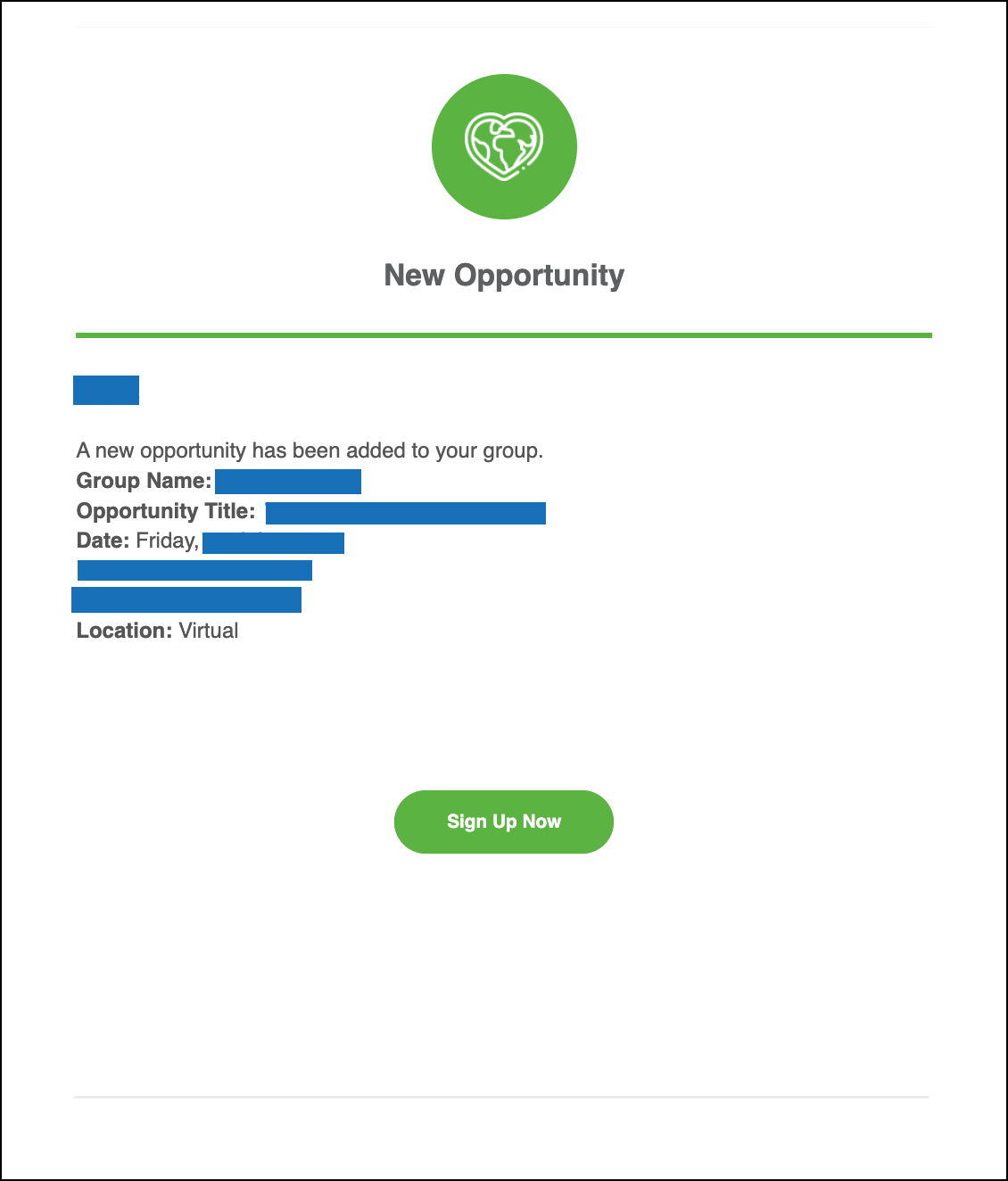 Example of the New Opportunity Added email