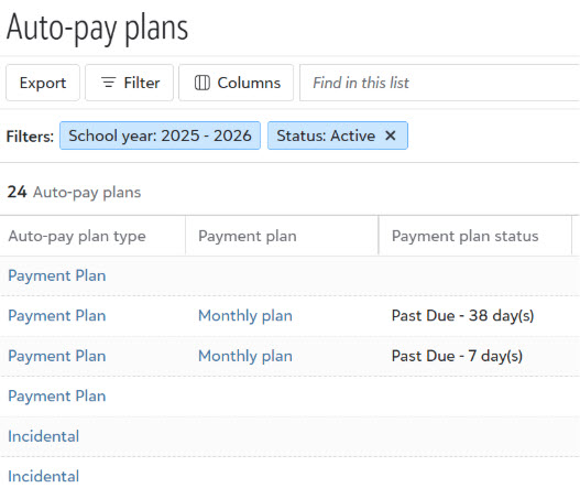 Auto-Pay plans
