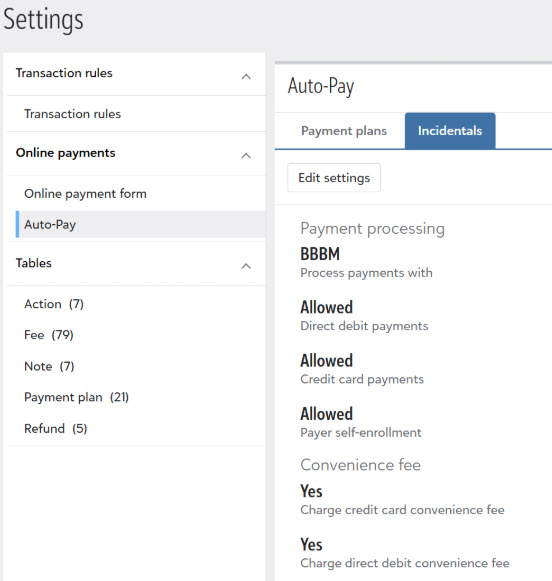 Auto-pay settings