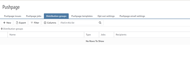 Pushpage lists in SKY UX