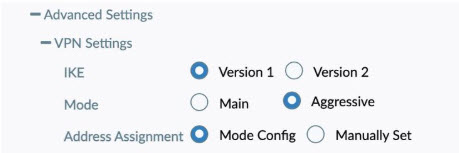 VPN Advanced settings