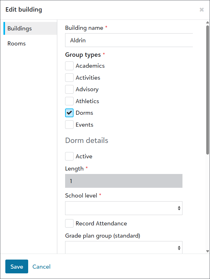 User interface for editing a building