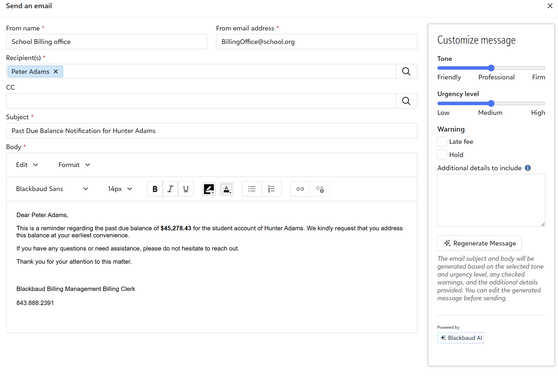 Use AI to generate a personalized email