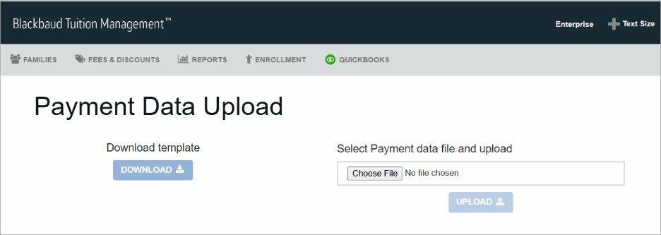 Download a template for paypments