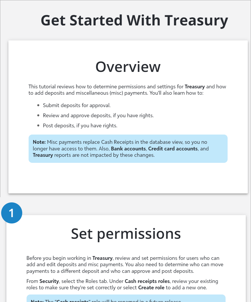 Get Started with Treasury tutorial