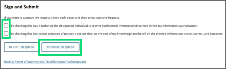 Approve request button and checkboxes