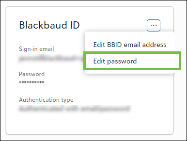 Edit Password link in Blackbaud ID user profile