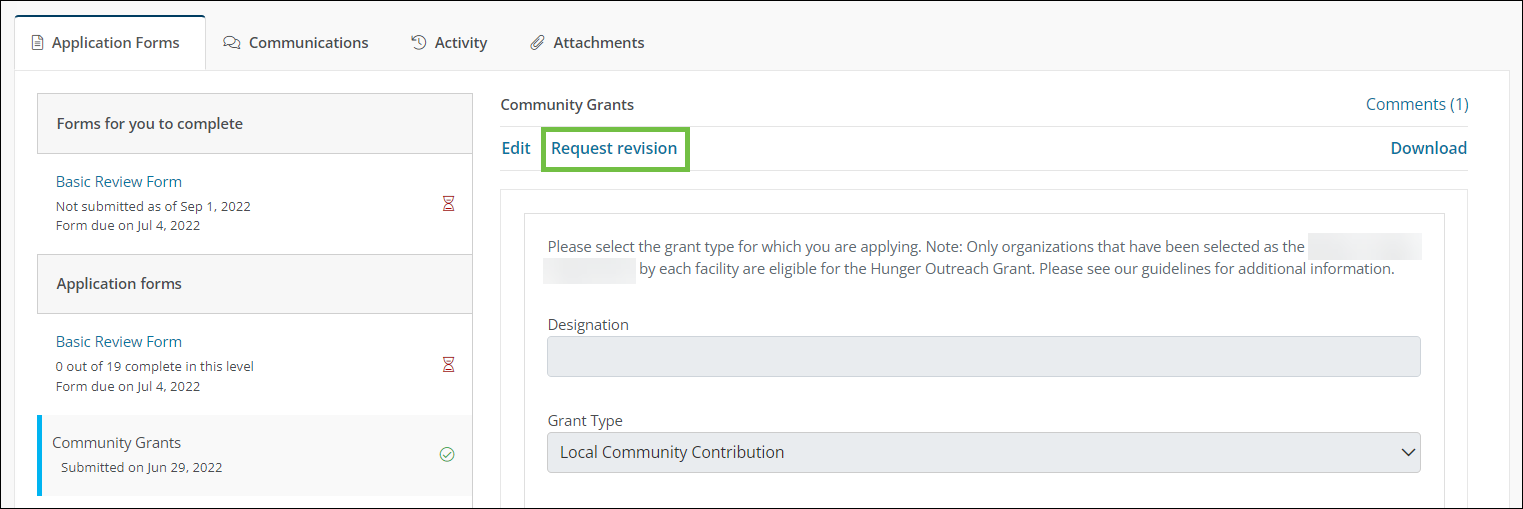 SC-1 application and review. 