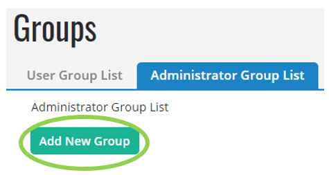 Add New Group button