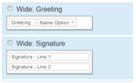 Express text options for wide blocks in templates