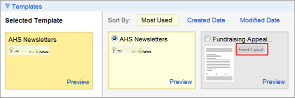 The Fixed Layout tag in Email Express