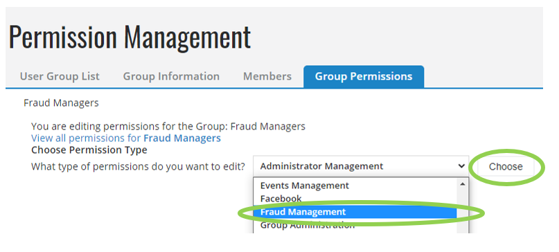 Select Fraud Management, and click Choose.