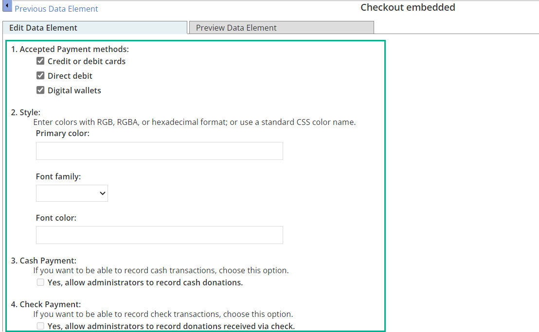 Configure Data Element