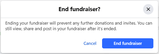 Facebook End Confirmation
