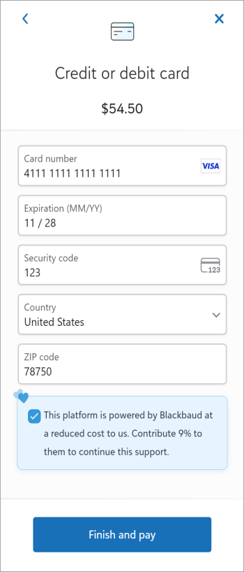Complete Cover ask on a donation form