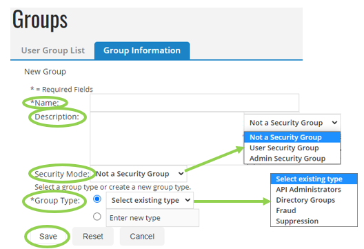 New Group Fields