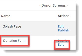 Donation Form Edit