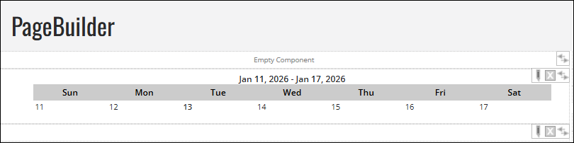 PageBuilder event calendar row view example
