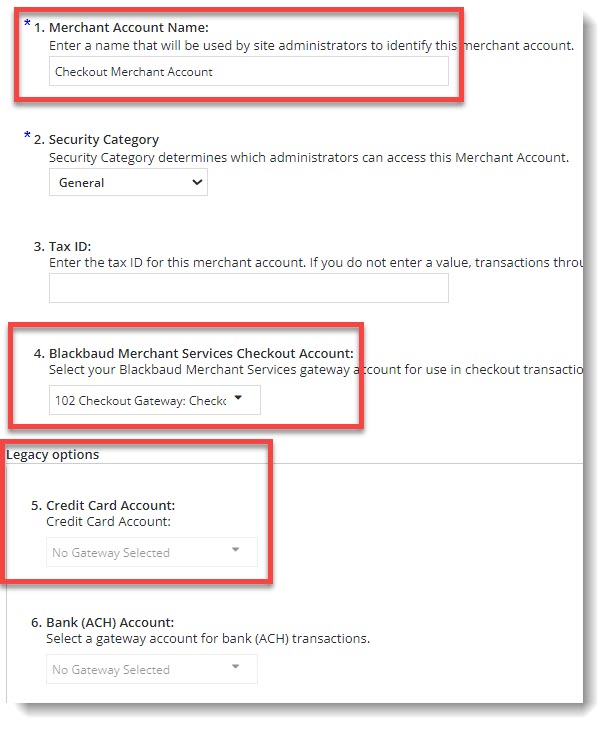 Screenshot Configure Merchant Account