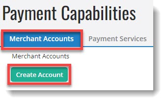 Screenshot Setup Merchant Accounts