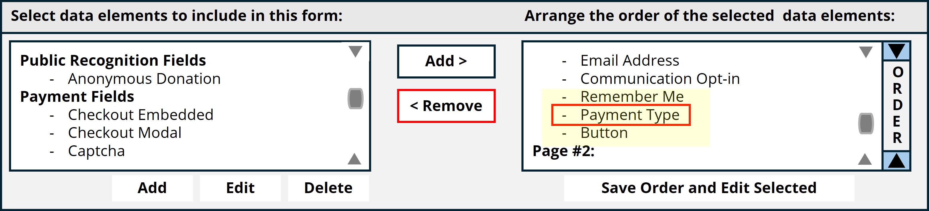 Remove data element