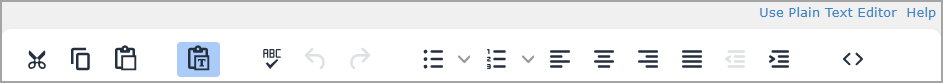 Content Editor options in the top row