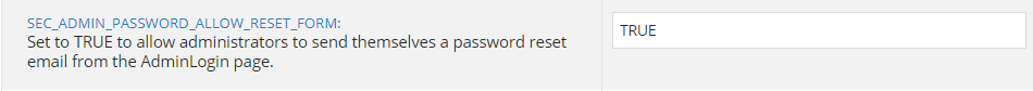 Password Reset Form Site Option
