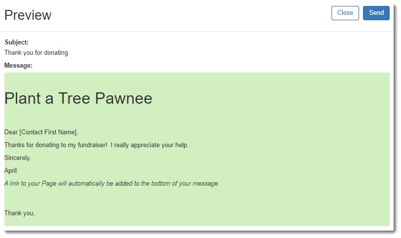 Example message preview.