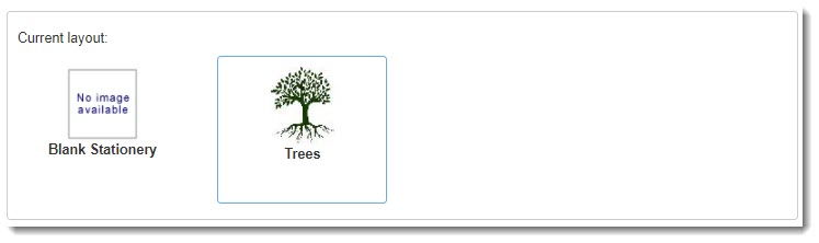Example Stationery options.
