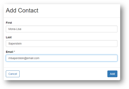 Email Add Contact Example