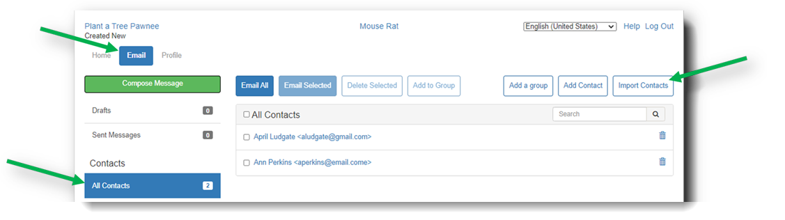 Import Contacts Screenshot