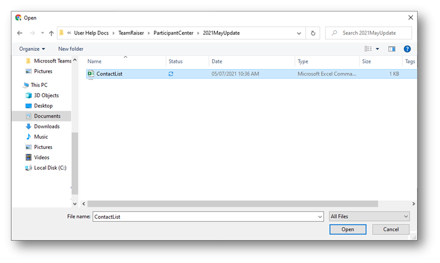 Example browser window