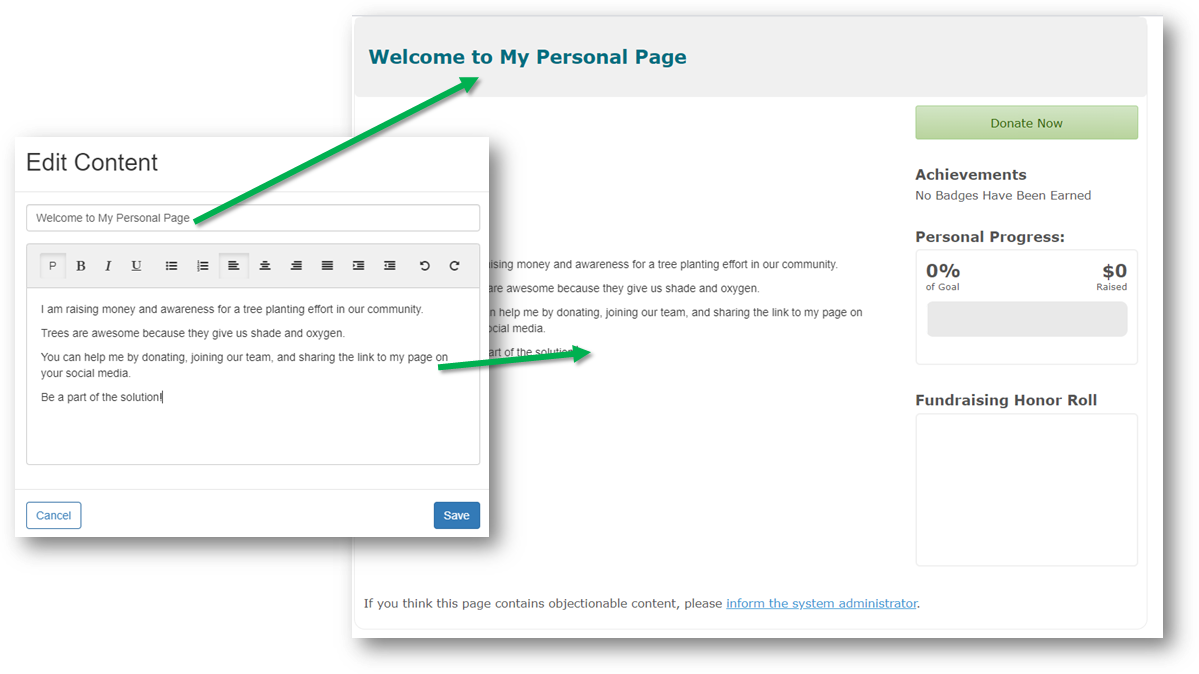 Content Editor example