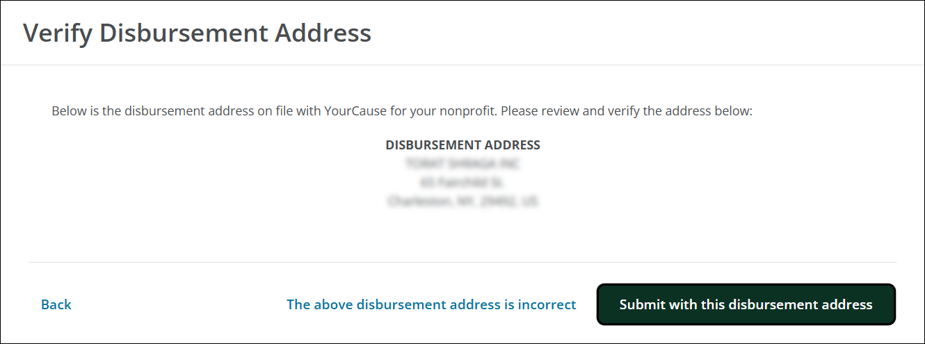 Before submitting your check reissue request, verify that the disbursement address on file is correct.