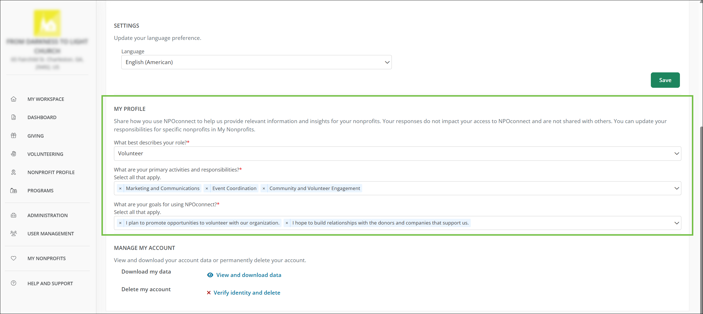 Update your profile responses in the My Profile section of My account.