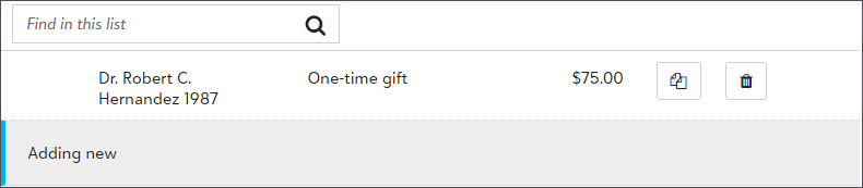 Copy and delete a gift in a batch Copy and delete a gift in a batch
