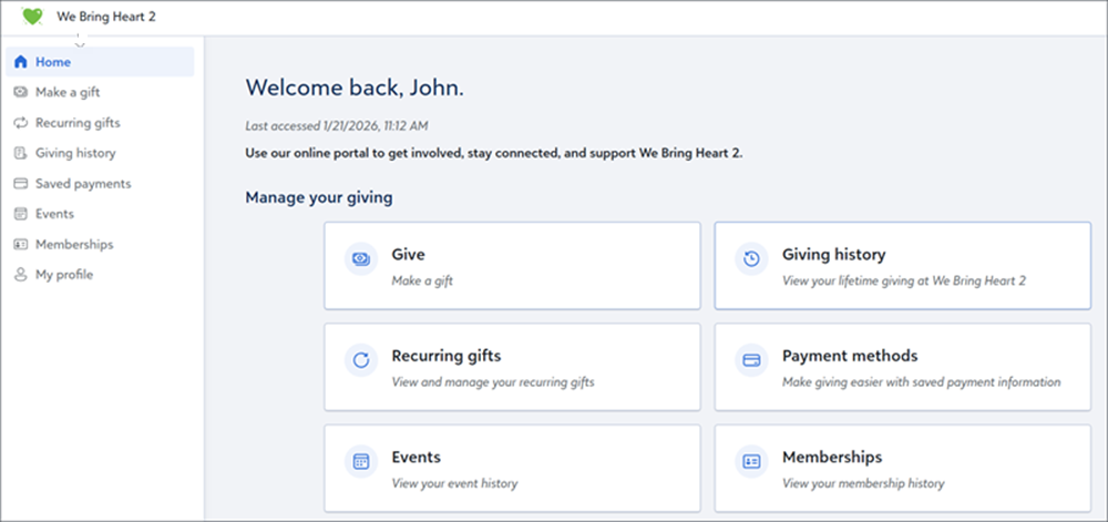 Enhanced portal homepage