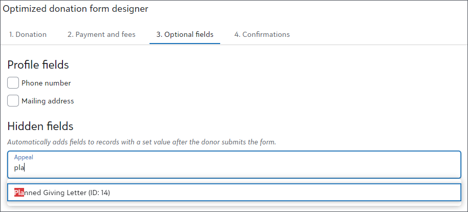 Select appeal in Optmized Form