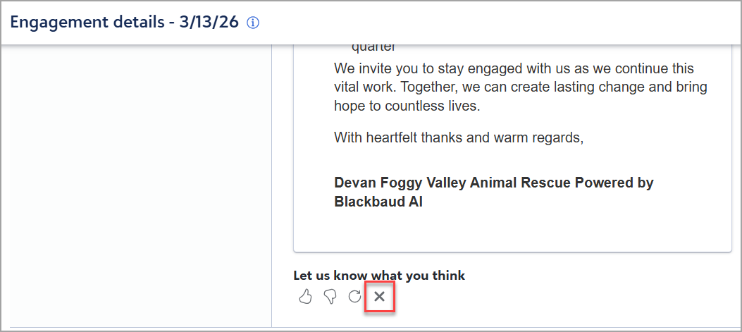 Cancel option for upcoming communication