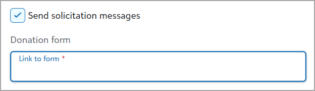 Donation form field for Solicitation message type