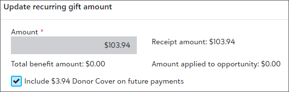 Cancel fee cover on recurring gift