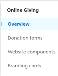 Online Giving menu